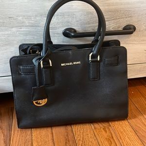 Michael Kors (used) Dillon Saffiano Leather Black Satchel Bag